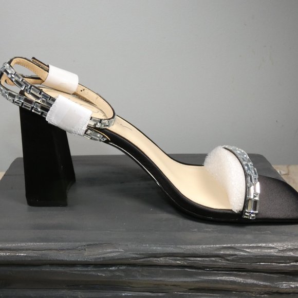 NiB SEXY SPARKLING Betsey Johnson Women's Scott Heeled Sandal Black 9 - Picture 10 of 14